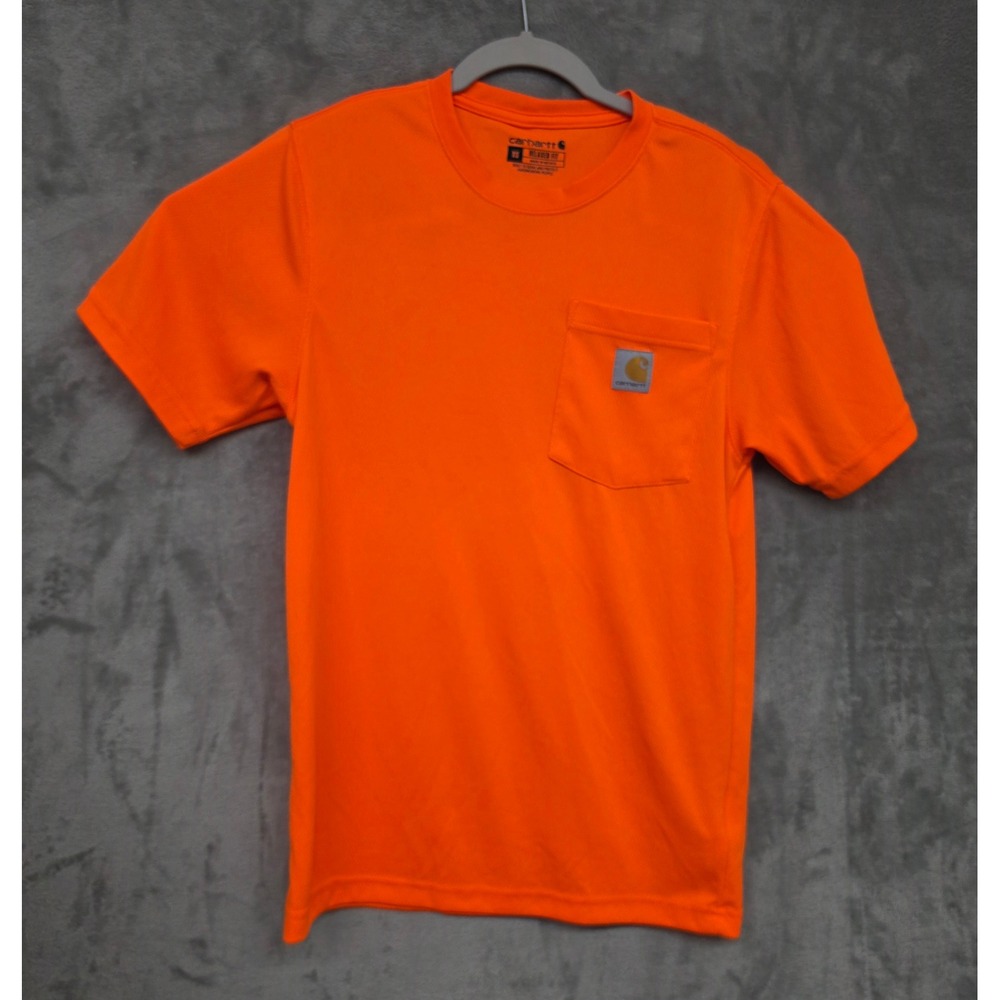 Carhartt Force Mens XS Relaxed Fit Neon Orange Pocket T-Shirt Mesh High Vis